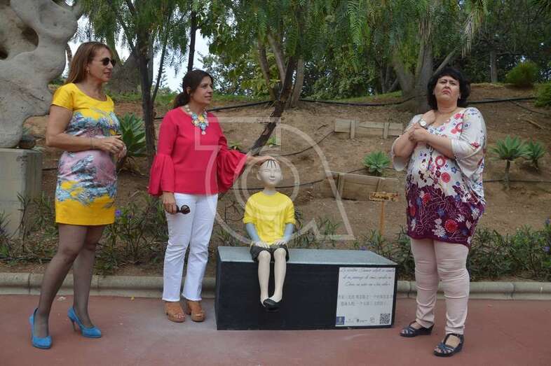 La escultura del personaje de cómic popular en China colocada  en el Parque Urbano de San Juan (Foto TA)